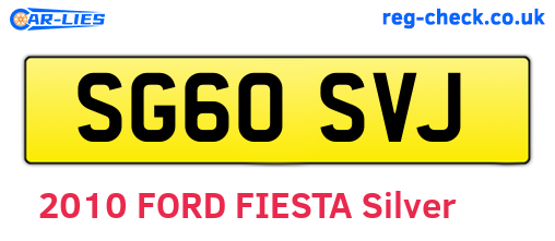 SG60SVJ are the vehicle registration plates.