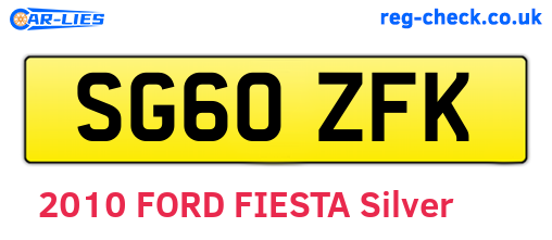 SG60ZFK are the vehicle registration plates.