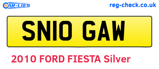 SN10GAW are the vehicle registration plates.