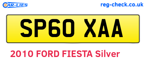 SP60XAA are the vehicle registration plates.