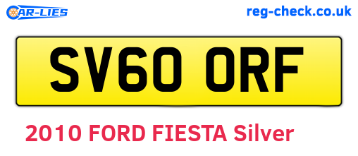 SV60ORF are the vehicle registration plates.