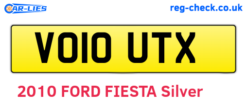 VO10UTX are the vehicle registration plates.
