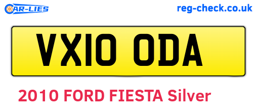 VX10ODA are the vehicle registration plates.