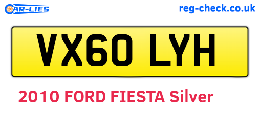 VX60LYH are the vehicle registration plates.