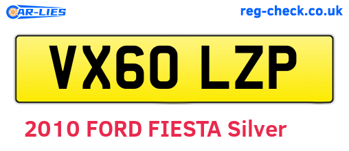 VX60LZP are the vehicle registration plates.