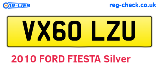 VX60LZU are the vehicle registration plates.