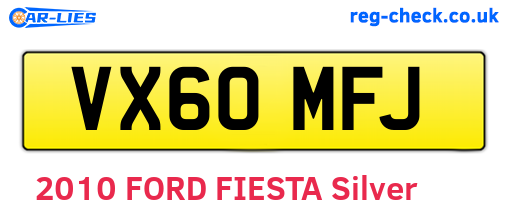 VX60MFJ are the vehicle registration plates.