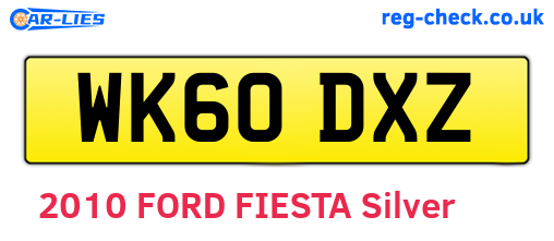 WK60DXZ are the vehicle registration plates.