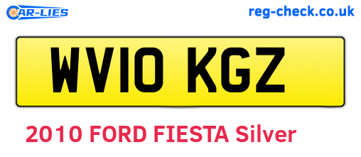 WV10KGZ are the vehicle registration plates.