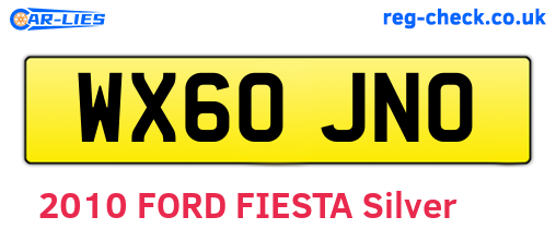 WX60JNO are the vehicle registration plates.