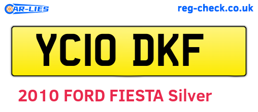 YC10DKF are the vehicle registration plates.