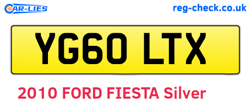 YG60LTX are the vehicle registration plates.