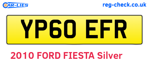 YP60EFR are the vehicle registration plates.