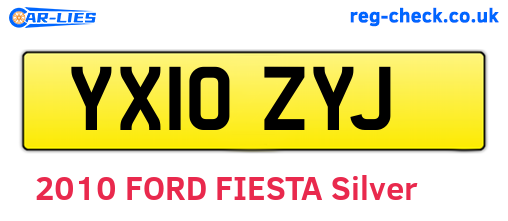 YX10ZYJ are the vehicle registration plates.
