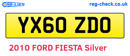 YX60ZDO are the vehicle registration plates.