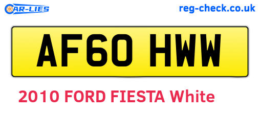 AF60HWW are the vehicle registration plates.