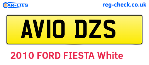 AV10DZS are the vehicle registration plates.