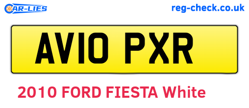 AV10PXR are the vehicle registration plates.