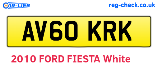 AV60KRK are the vehicle registration plates.