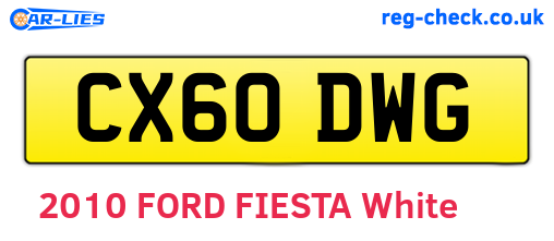 CX60DWG are the vehicle registration plates.