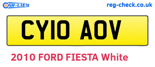 CY10AOV are the vehicle registration plates.