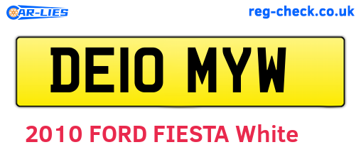 DE10MYW are the vehicle registration plates.