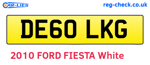 DE60LKG are the vehicle registration plates.