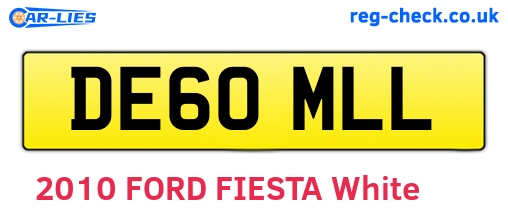 DE60MLL are the vehicle registration plates.