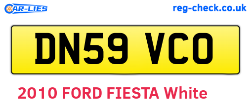 DN59VCO are the vehicle registration plates.
