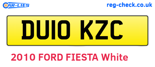 DU10KZC are the vehicle registration plates.