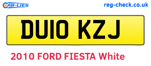 DU10KZJ are the vehicle registration plates.