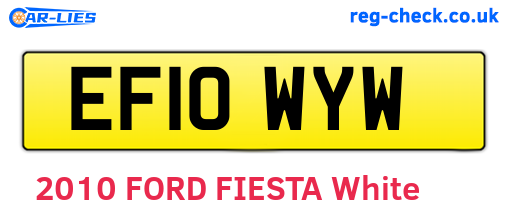 EF10WYW are the vehicle registration plates.