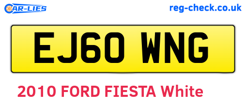 EJ60WNG are the vehicle registration plates.