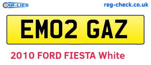 EM02GAZ are the vehicle registration plates.