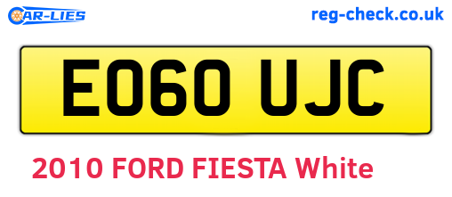 EO60UJC are the vehicle registration plates.