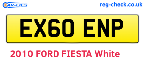 EX60ENP are the vehicle registration plates.