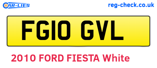 FG10GVL are the vehicle registration plates.