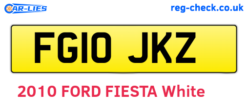 FG10JKZ are the vehicle registration plates.
