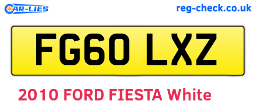 FG60LXZ are the vehicle registration plates.
