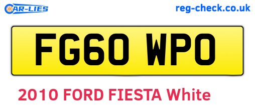 FG60WPO are the vehicle registration plates.