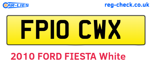 FP10CWX are the vehicle registration plates.