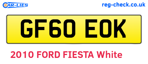 GF60EOK are the vehicle registration plates.