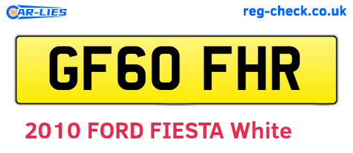 GF60FHR are the vehicle registration plates.