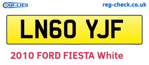 LN60YJF are the vehicle registration plates.