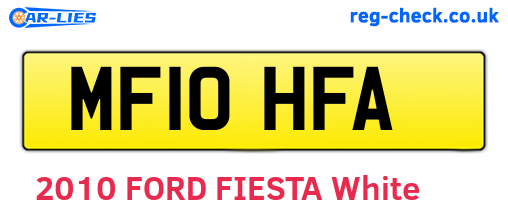 MF10HFA are the vehicle registration plates.