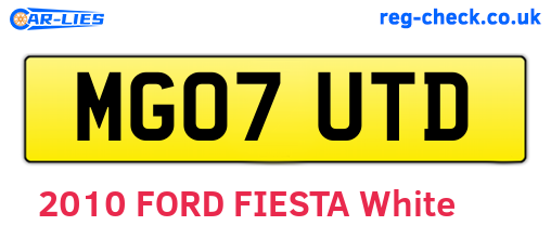 MG07UTD are the vehicle registration plates.