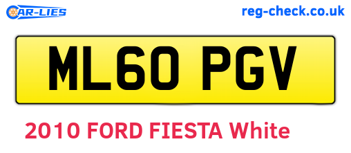 ML60PGV are the vehicle registration plates.