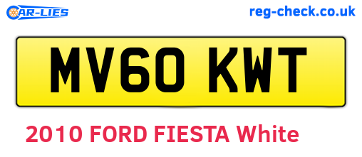 MV60KWT are the vehicle registration plates.