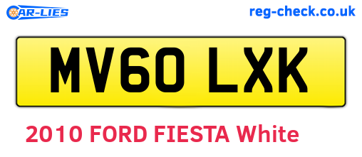 MV60LXK are the vehicle registration plates.
