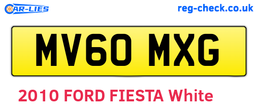 MV60MXG are the vehicle registration plates.
